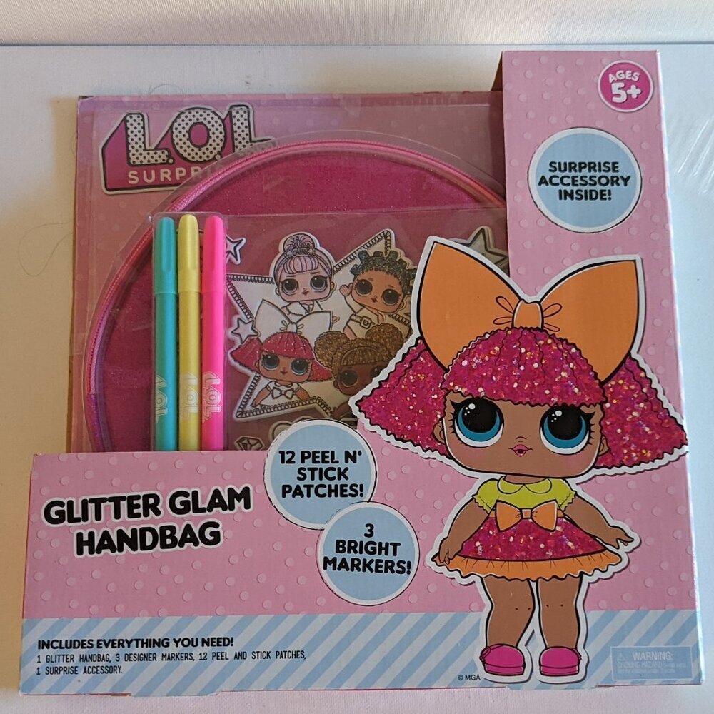 NWT LOL Surprise! Glitter Glam Handbag Christmas Gift L.O.L. Dolls Crafts Kids